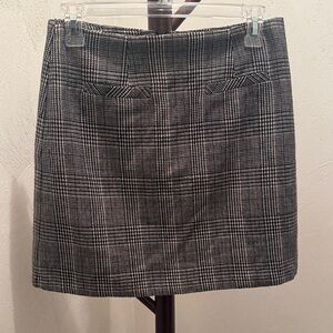 Skies Are Blue Black and White Checkered Mini Skirt